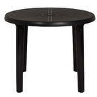 Mesa Plástica Redonda Desmontável Preta Mor