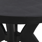 Mesa Plástico Redonda Deluxe  72x90cm Preto