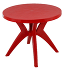 Mesa Plástico Redonda Deluxe  72x90cm Vermelho