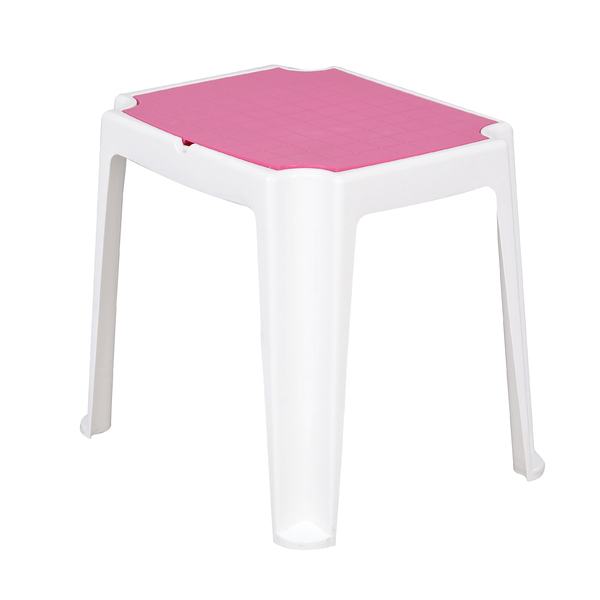 Mesa Plástico Vice e Versa Branca e Rosa 62x58x72cm