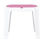 Mesa Plástico Vice e Versa Branca e Rosa 62x58x72cm