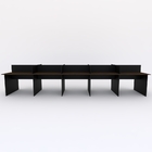 Mesa Plataforma 10 Lugares 450x120cm Preto Com Acácia Volcano