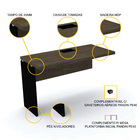 Mesa Plataforma Complemento 120x60 Pandin Pe40 - Imbuia