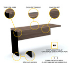 Mesa Plataforma Complemento 120x60 Pandin Pe40 - Walnut