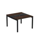 Mesa Plataforma Dupla Com Pé De Aço Para Coworking 110x120 Pd