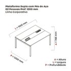Mesa Plataforma Dupla Com Pé De Aço Para Coworking 110x120 Pd
