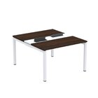 Mesa Plataforma Dupla Com Pé De Aço Para Coworking 110x140/2p