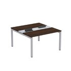 Mesa Plataforma Dupla Com Pé De Aço Para Coworking 130x140/2p