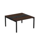 Mesa Plataforma Dupla Com Pé De Aço Para Coworking 140x140/2p