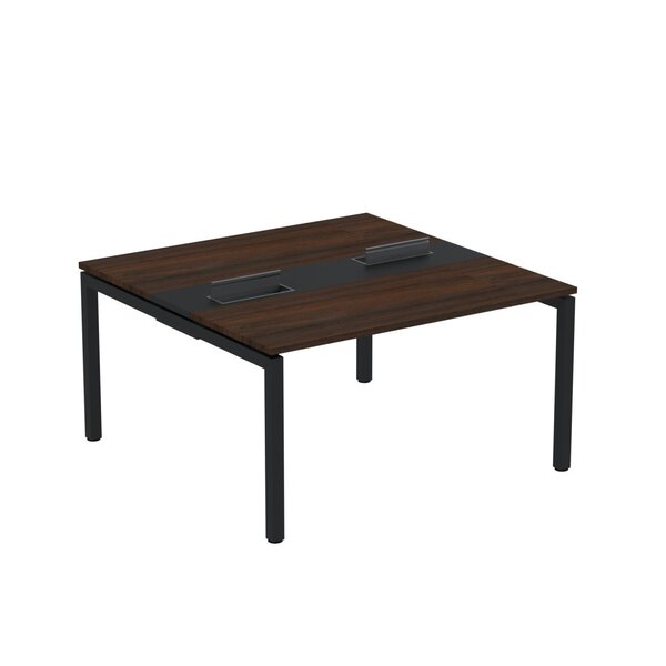 Mesa Plataforma Dupla Com Pé De Aço Para Coworking 140x140/2p