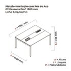 Mesa Plataforma Dupla Com Pé De Aço Para Coworking 150x120 Pd