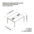 Mesa Plataforma Dupla Com Pé De Aço Para Coworking 160x120 Pd