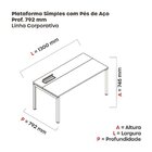 Mesa Plataforma Para Coworking 130x792 Psc130 Escarlate/branco
