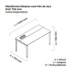 Mesa Plataforma Para Coworking 160x792 Psc160 160cm Industria