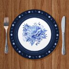 Mesa Posta Sousplat Azul Floral