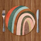 Mesa Posta Sousplat Colorido Abstrato