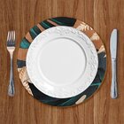 Mesa Posta Sousplat Folhagens Abstrato