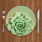 Mesa Posta Sousplat Verde Suculenta