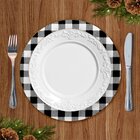 Mesa Posta Sousplat Xadrez Preto E Branco