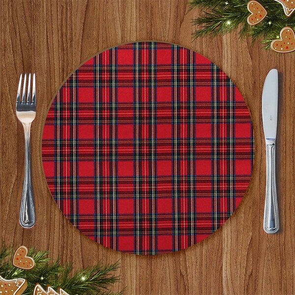 Mesa Posta Sousplat Xadrez Vermelho E Branco