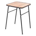 Mesa Preta Pequena P/ Cozinha De Apartamento Tampo Madeira