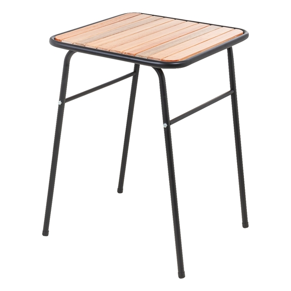 Mesa Preta Pequena P/ Cozinha De Apartamento Tampo Madeira