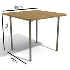 Mesa Quadrada 90 X 90 Cm Sala De Jantar Cozinha 4 Pernas Meta