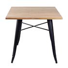 Mesa Quadrada + 2 Cadeiras Iron Tolix Com Assento De Madeira