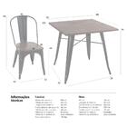 Mesa Quadrada + 4 Cadeiras Iron Tolix Com Assento De Madeira