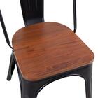 Mesa Quadrada + 4 Cadeiras Iron Tolix Com Assento De Madeira