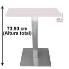Mesa Quadrada Alpha Inox Prata 73,50 Cm (altura) Tampo Mdp Qu