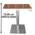 Mesa Quadrada Alpha Inox Prata 73,50 Cm (altura) Tampo Mdp Qu