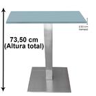 Mesa Quadrada Alpha Inox Prata 73,50 Cm (altura) Tampo Mdp Qu