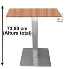 Mesa Quadrada Alpha Inox Prata 73,50 Cm (altura) Tampo Mdp Qu