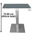 Mesa Quadrada Alpha Inox Prata 73,50 Cm (altura) Tampo Mdp Qu
