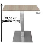 Mesa Quadrada Alpha Inox Prata 73,50 Cm (altura) Tampo Mdp Qu