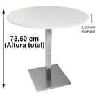 Mesa Quadrada Alpha Inox Prata 73,50 Cm (altura) Tampo Mdp Re
