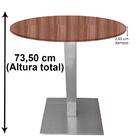 Mesa Quadrada Alpha Inox Prata 73,50 Cm (altura) Tampo Mdp Re