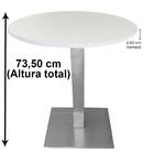 Mesa Quadrada Alpha Inox Prata 73,50 Cm (altura) Tampo Mdp Re