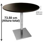 Mesa Quadrada Alpha Inox Prata 73,50 Cm (altura) Tampo Mdp Re