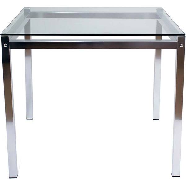 Mesa Quadrada Aluminio C/ Tampo De Vidro M008.0002 – Alegro.