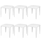 Mesa Quadrada Bela Vista em Plàstico Branca 6 Unidades