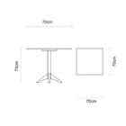 Mesa Quadrada Colonial London Amêndoa 70cm Tramontina