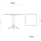 Mesa Quadrada Colonial London Amêndoa 70cm Tramontina