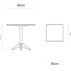 Mesa Quadrada Colonial London Tabaco 60cm Tramontina