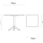 Mesa Quadrada Colonial London Tabaco 70cm Tramontina