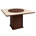 Mesa Quadrada Com Tampo De Vidro E Tampo Giratório 129 Zamarc