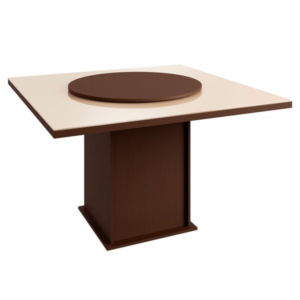 Mesa Quadrada Com Tampo De Vidro E Tampo Giratório 129 Zamarc