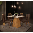 Mesa Quadrada Fler + 4 Cadeiras Lia Mdp E Mdf Dj Móveis