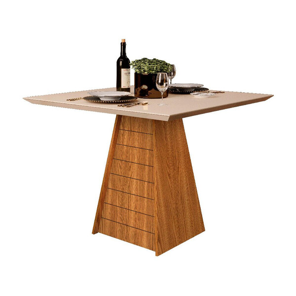 Mesa Quadrada Fler + 4 Cadeiras Lia Mdp E Mdf Dj Móveis